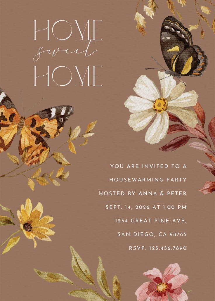 Fall bouquet - housewarming invitation