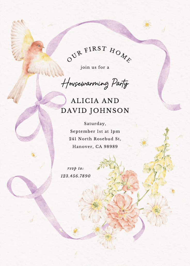 First sweet home - housewarming invitation