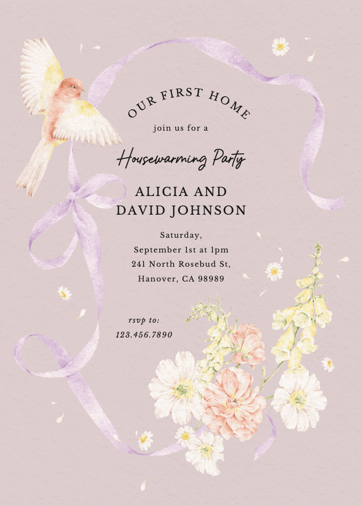 First sweet home - housewarming invitation
