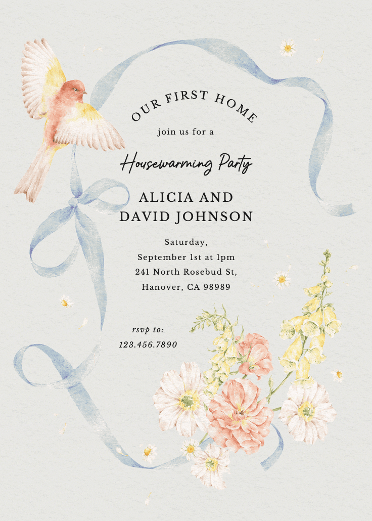 First sweet home - housewarming invitation