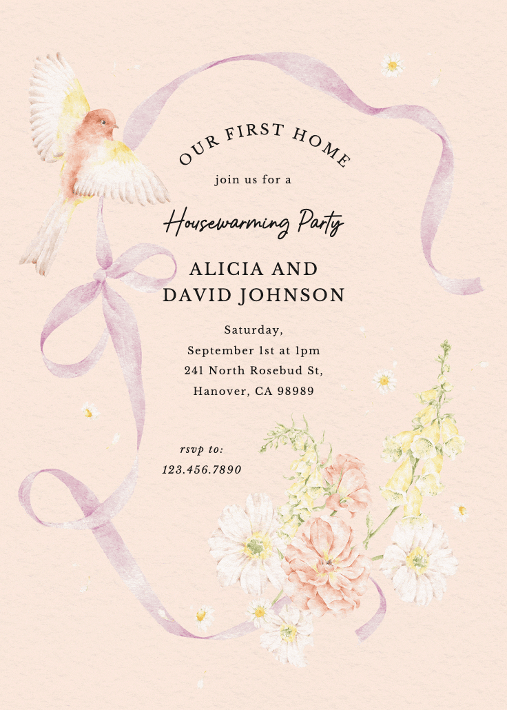 First sweet home - housewarming invitation
