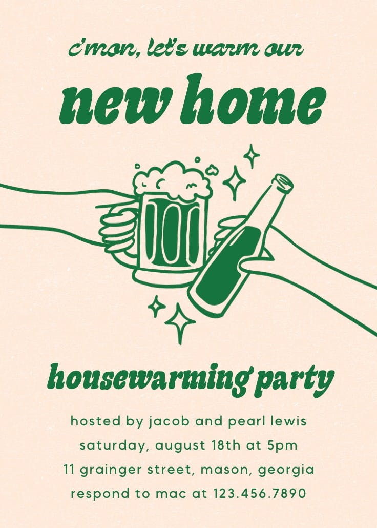 Fizzy fun - housewarming invitation