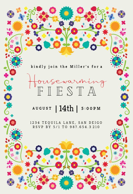 Floral fiesta - housewarming invitation