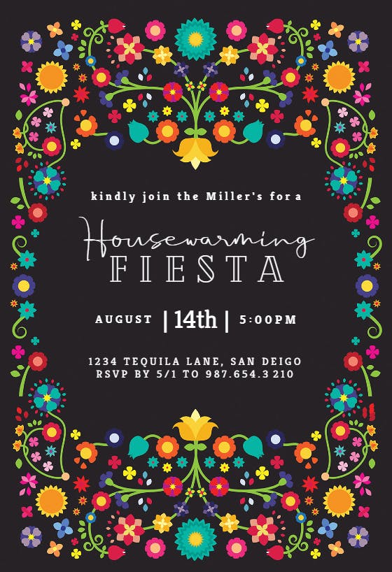 Floral fiesta - housewarming invitation