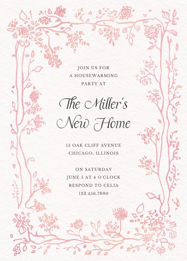 Floreciendo - housewarming invitation