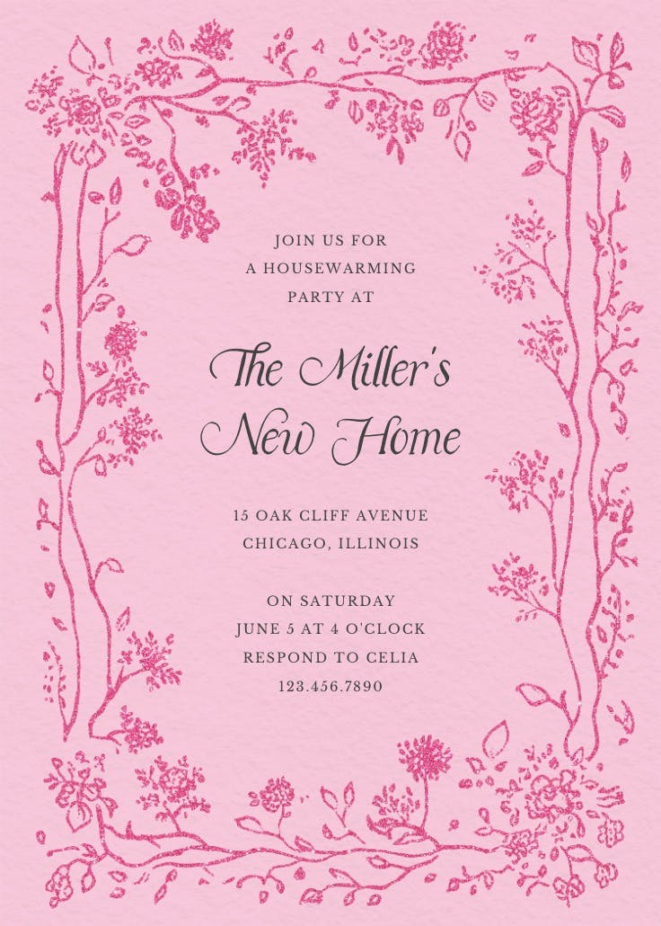 Floreciendo - housewarming invitation