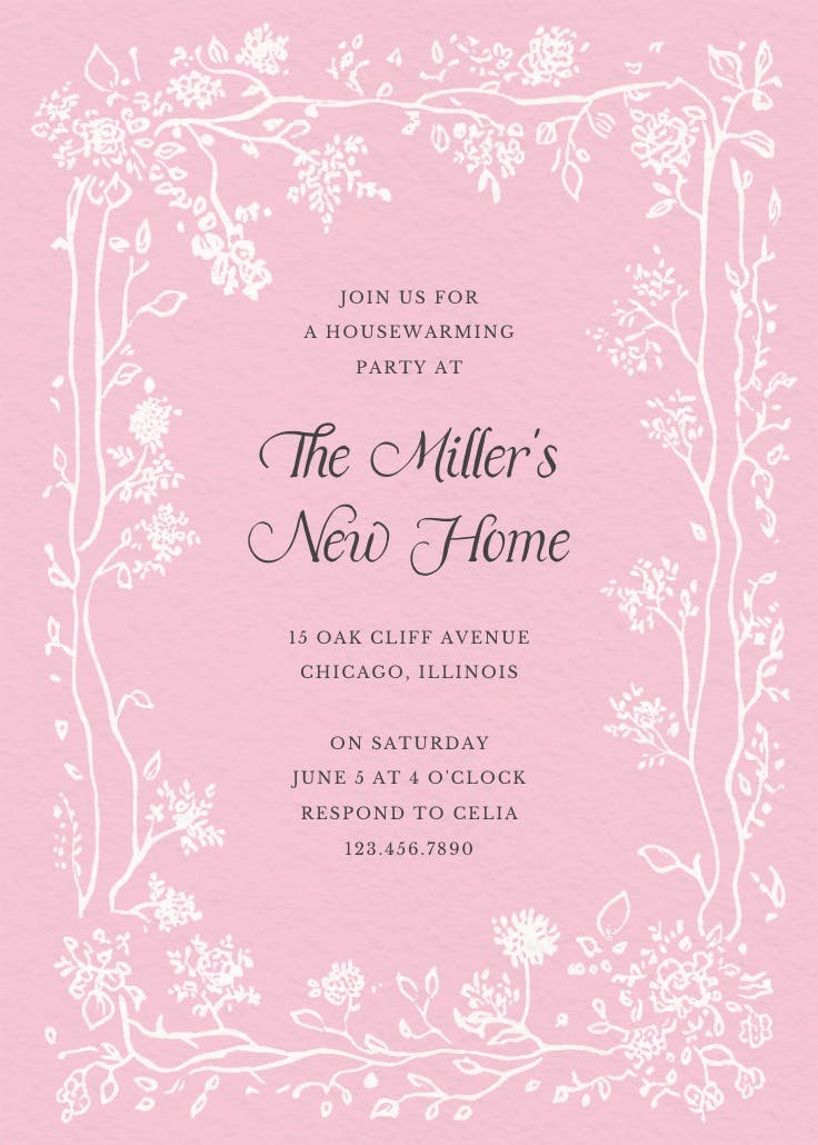 Floreciendo - housewarming invitation