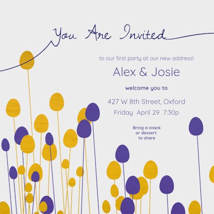 Flower Forms - Housewarming Invitation