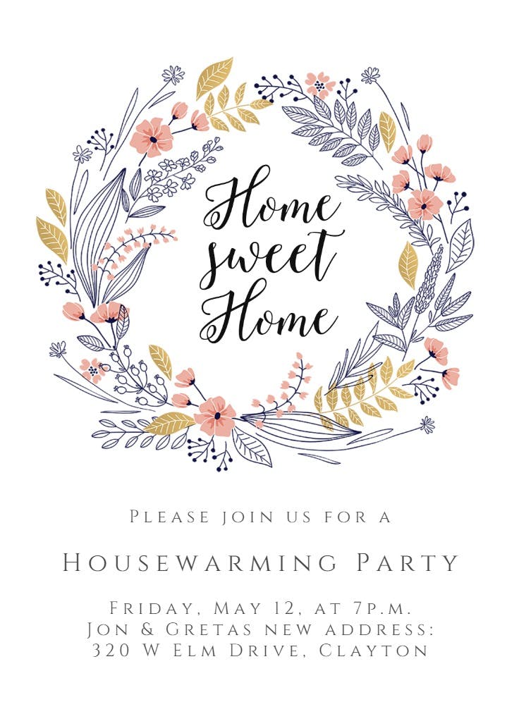 Fresh start - housewarming invitation