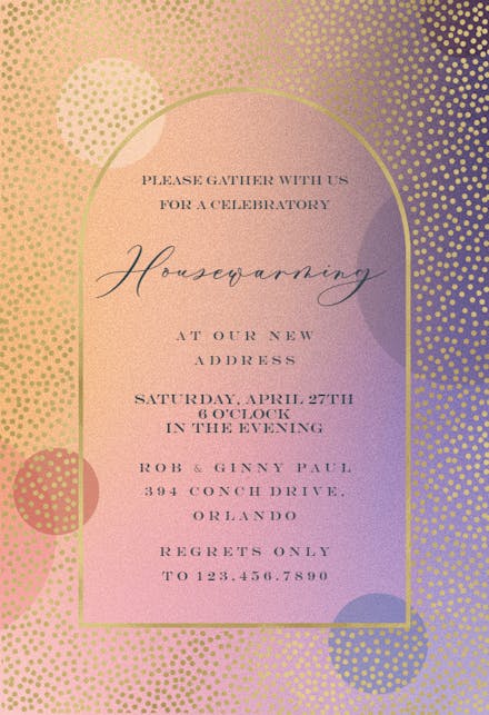 Gradient Arched Window - Housewarming Invitation