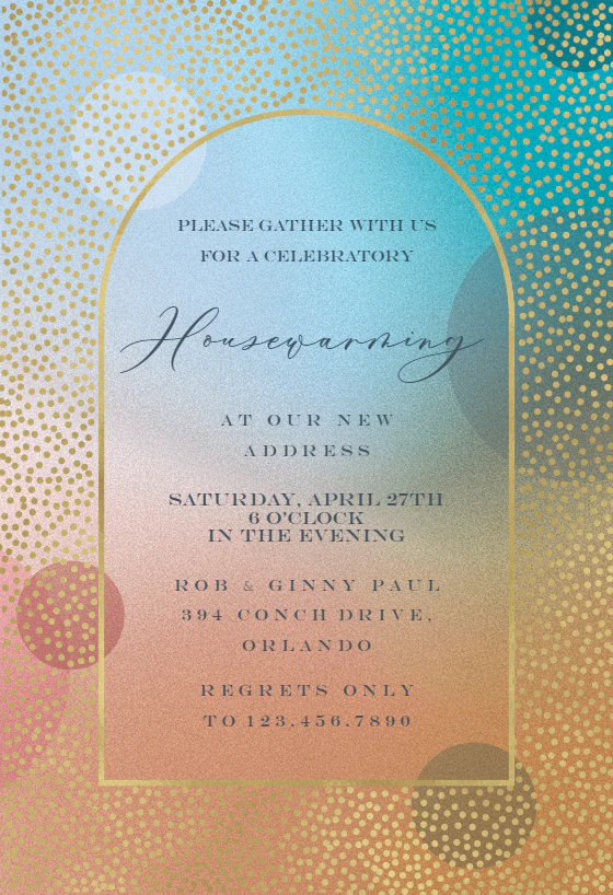 Gradient Arched Window - Housewarming Invitation Template (Free ...