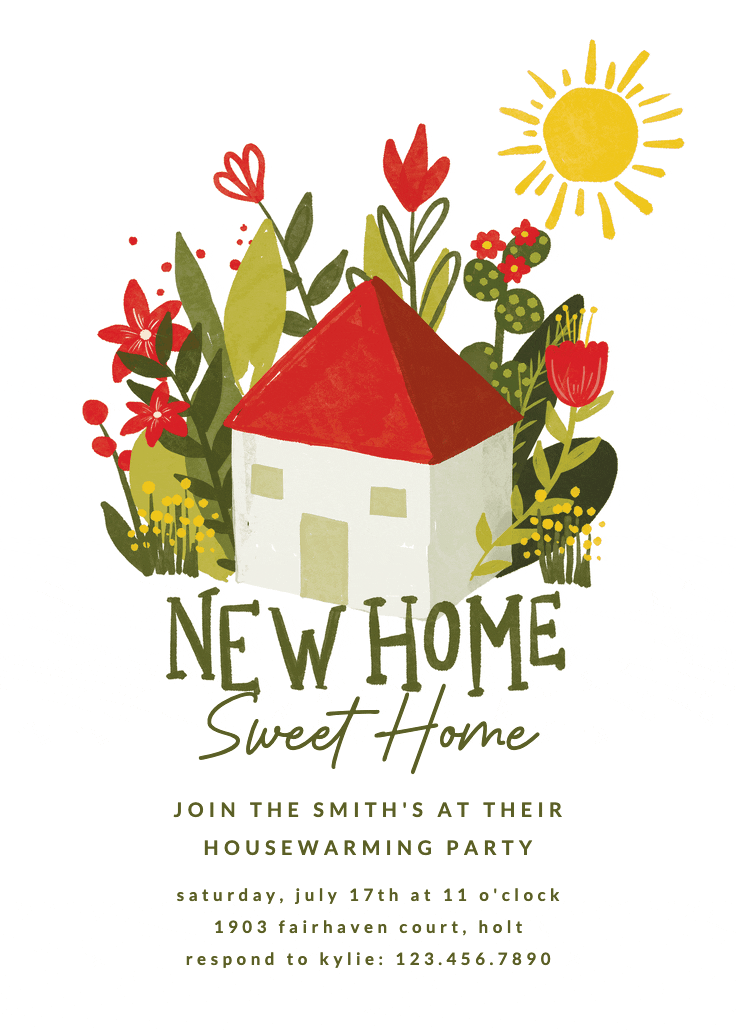 Green home - invitación para inauguración de casa nueva