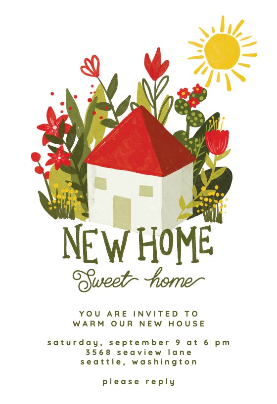 Green home -  invitación para inauguración de casa nueva
