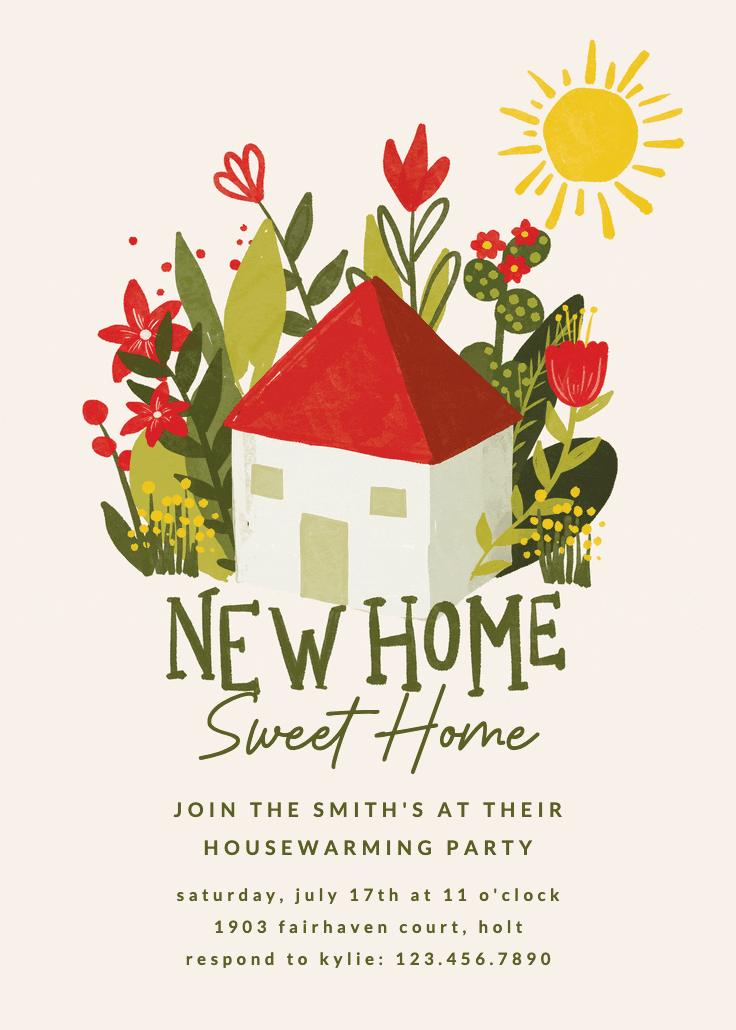 Green home - invitación para inauguración de casa nueva