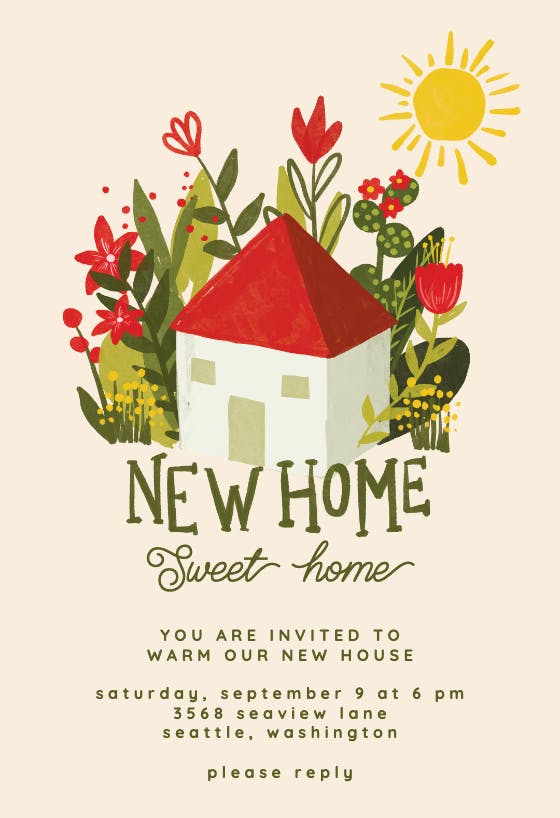 Green home -  invitación para inauguración de casa nueva