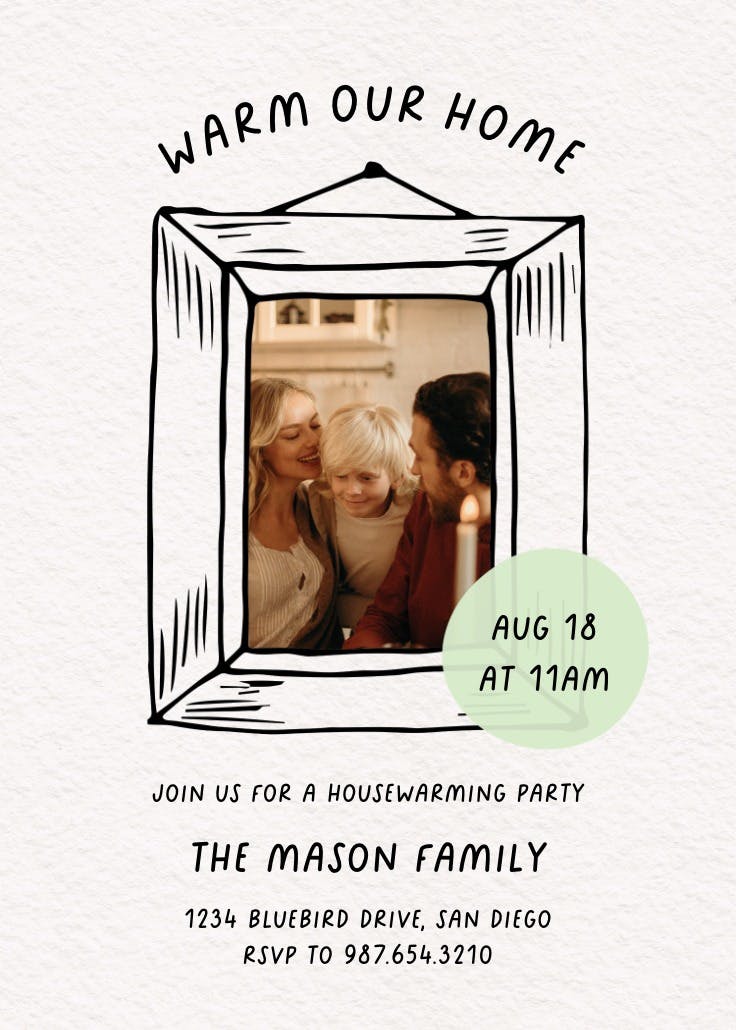 Hand drawn frame - housewarming invitation