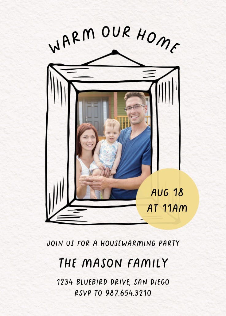 Hand drawn frame - housewarming invitation