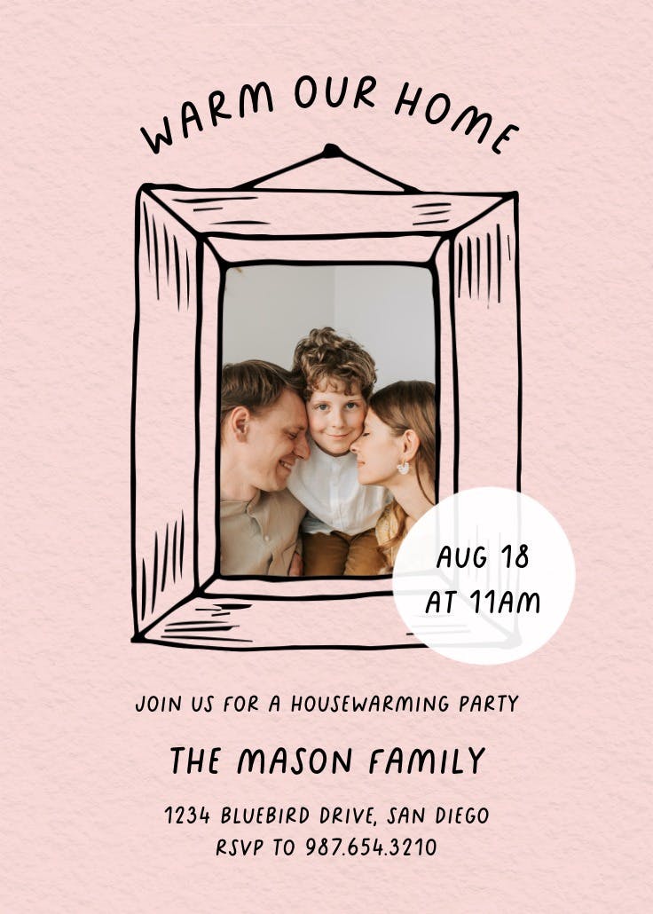 Hand drawn frame - housewarming invitation