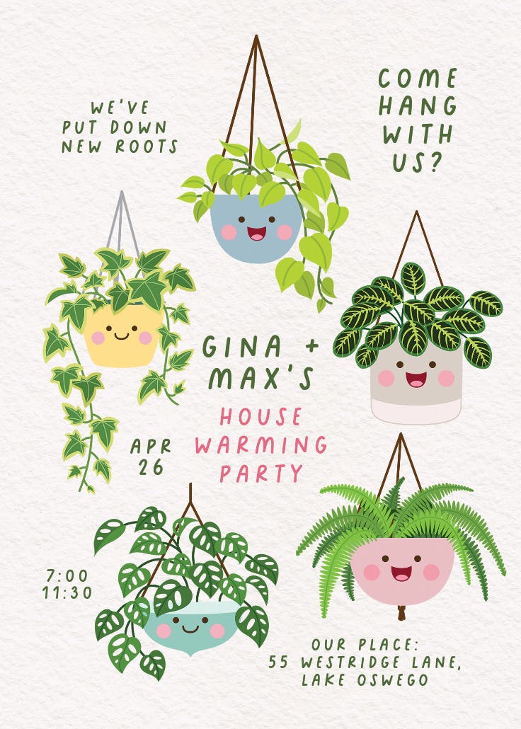 Hang with us - housewarming invitation