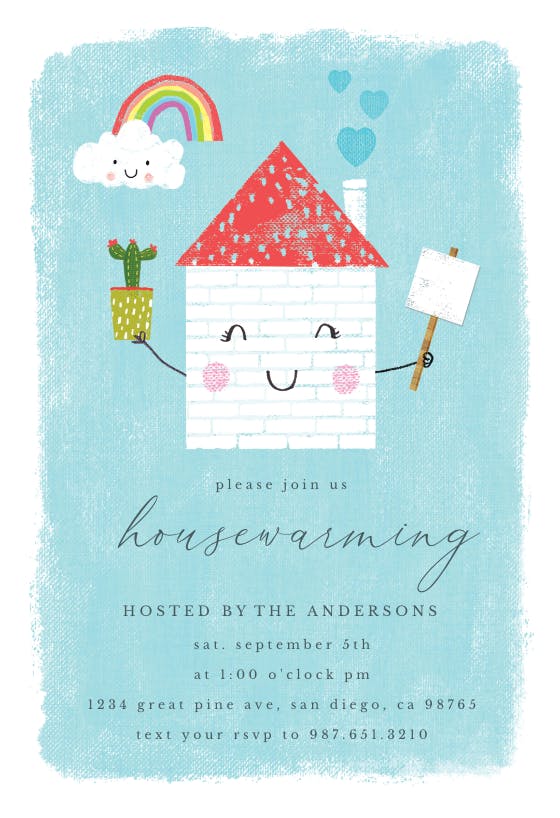 Happy sweet home - housewarming invitation