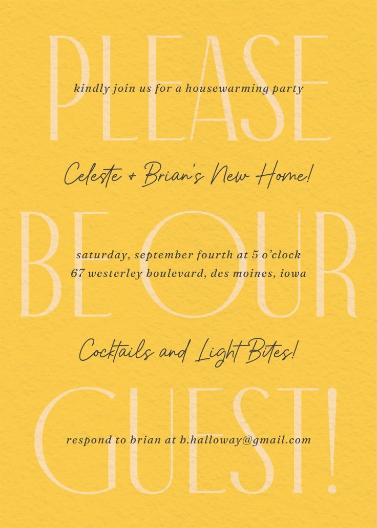 Home at last - party invitation