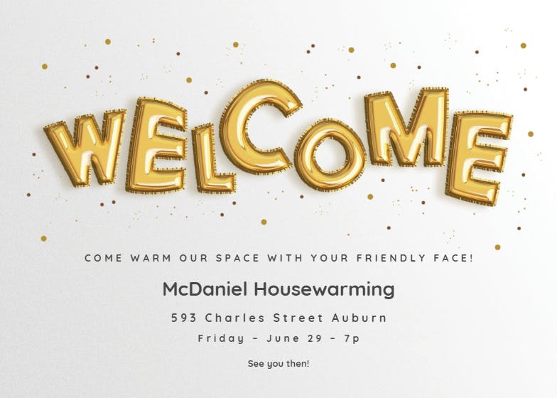 Homing balloons - housewarming invitation