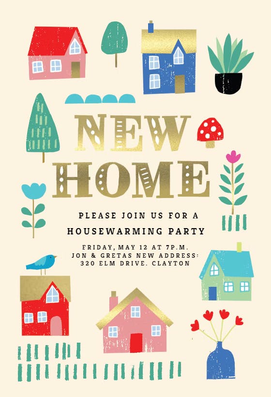 Sweet beginnings - housewarming invitation