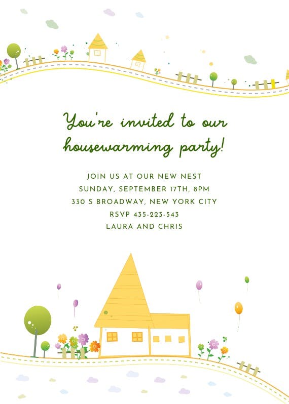 Housewarming party -  invitación para inauguración de casa nueva