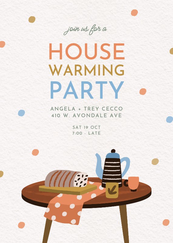Housewarming party - invitación para inauguración de casa nueva