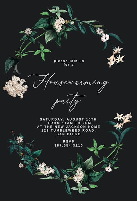 Hydrangea - Housewarming Invitation