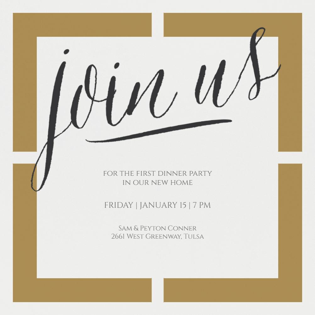 Joined squares - housewarming invitation