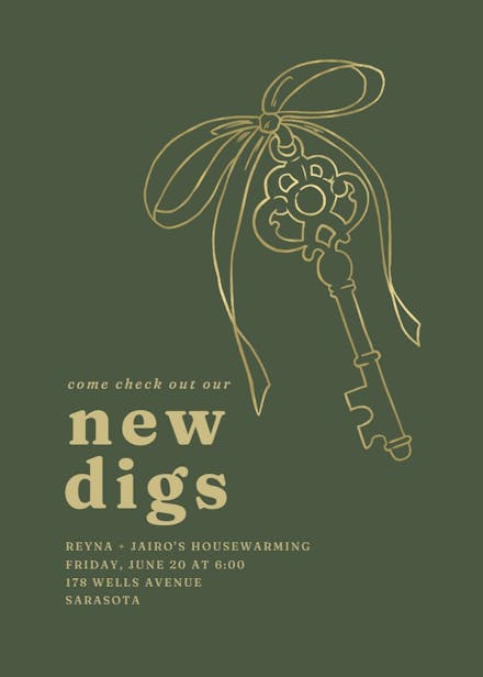 Key in hand - housewarming invitation