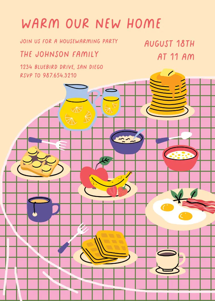 Let's warm the home - housewarming invitation