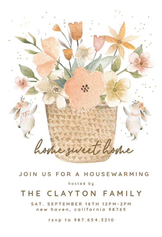 Letting our love grow - housewarming invitation