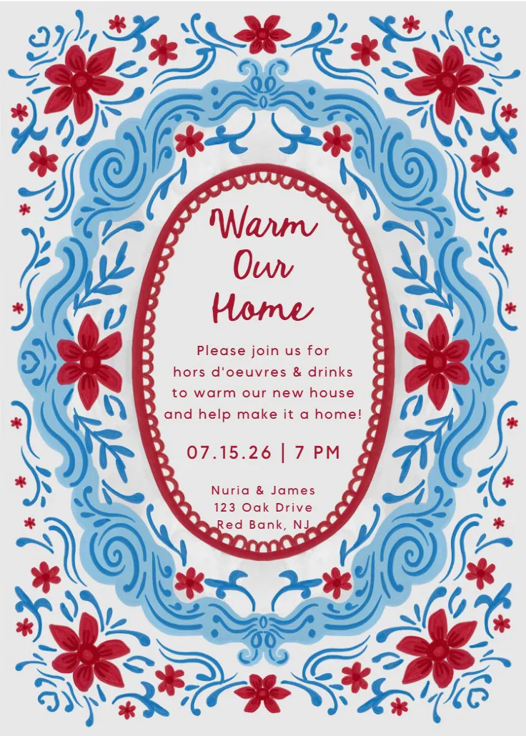 Love frame - ev ısınma partisi davetiyesi