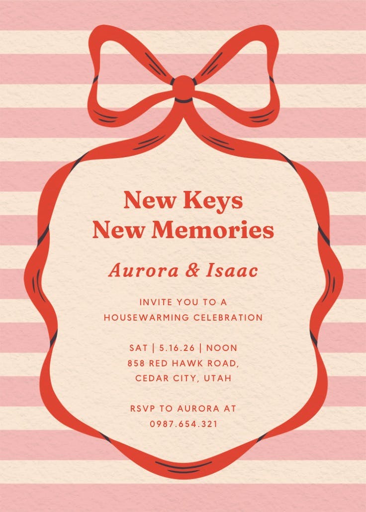 Merry mid-century - invitación para inauguración de casa nueva