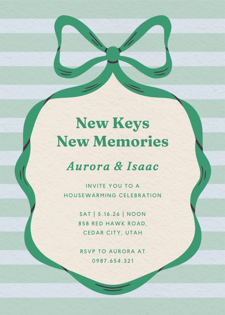 Merry mid-century - invitación para inauguración de casa nueva