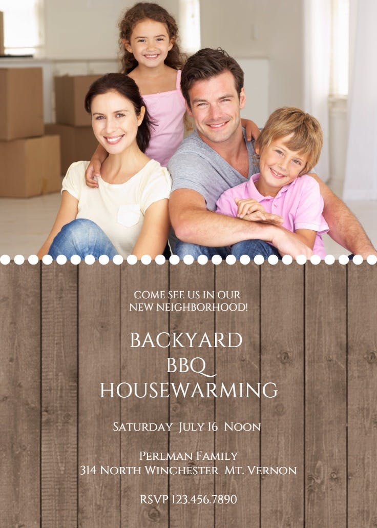 Neighborly fence - housewarming invitation