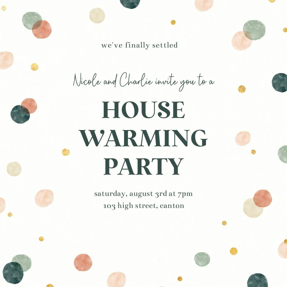 Neutral circles - housewarming invitation