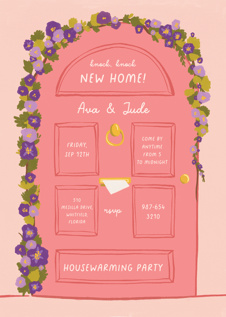 New door - invitación para inauguración de casa nueva