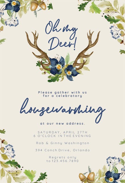 Oak And Berry - Housewarming Invitation