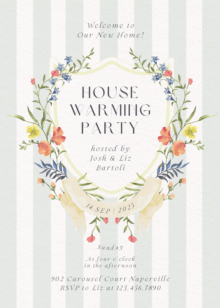 Ornate frame - housewarming invitation