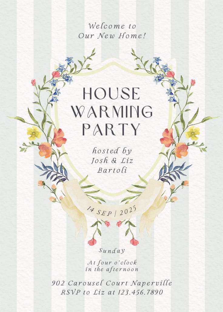 Ornate frame - housewarming invitation