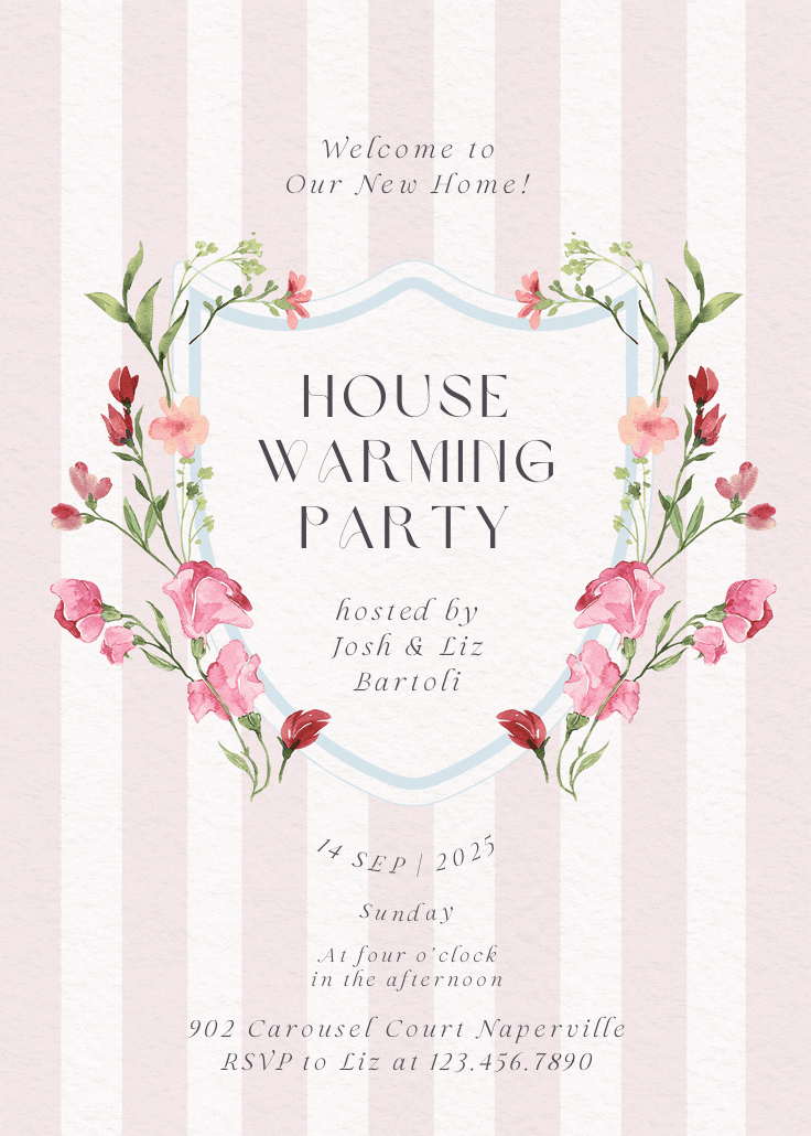 Ornate frame - housewarming invitation