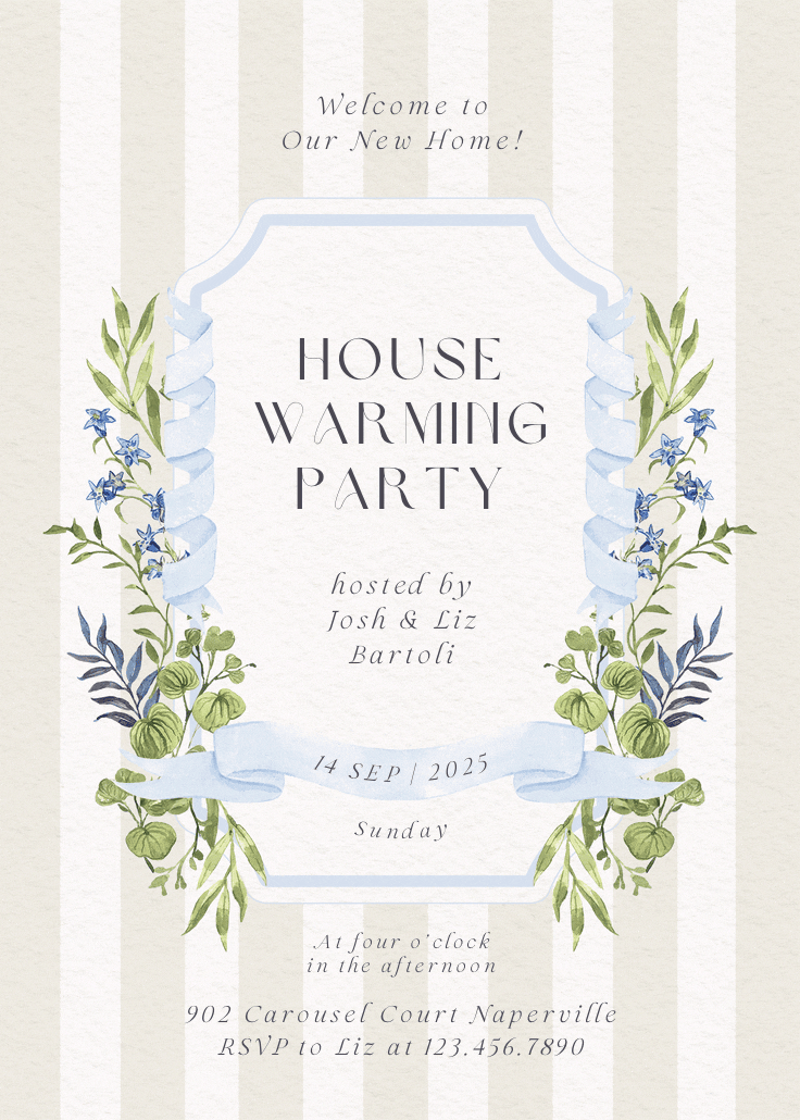 Ornate frame - housewarming invitation