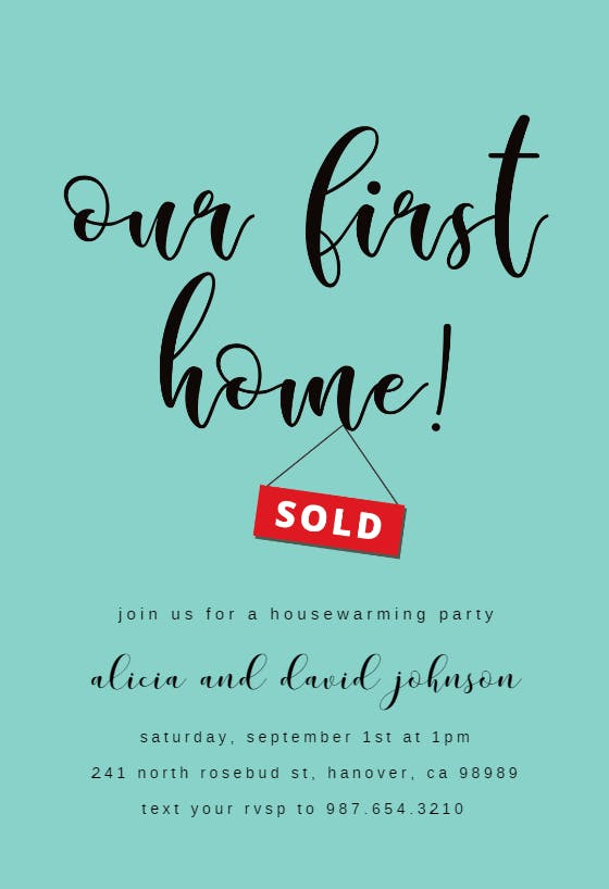 Our first home - housewarming invitation