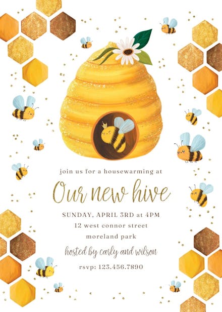 Our new hive - housewarming invitation