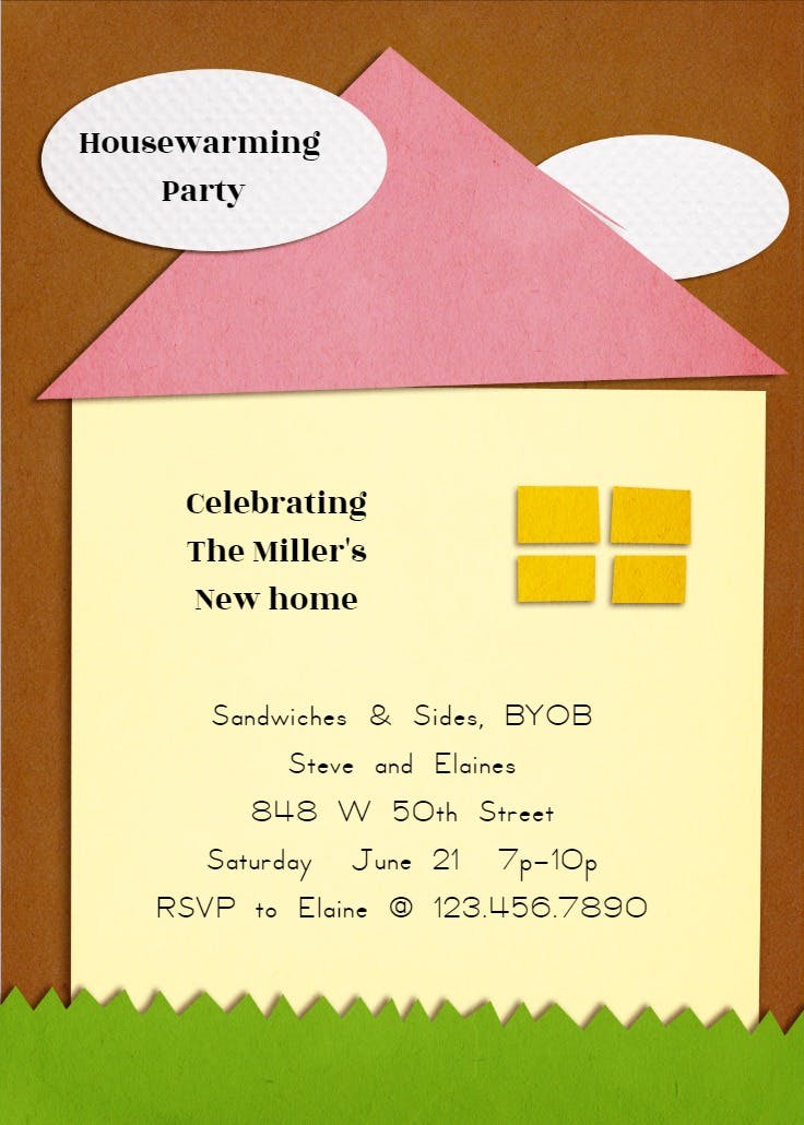 Paper cuts house - housewarming invitation