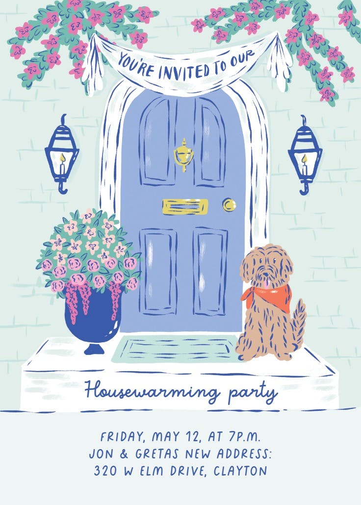 Paws & welcome! - housewarming invitation