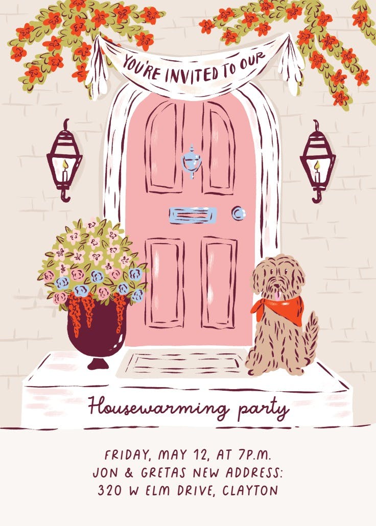 Paws & welcome! - invitación para inauguración de casa nueva